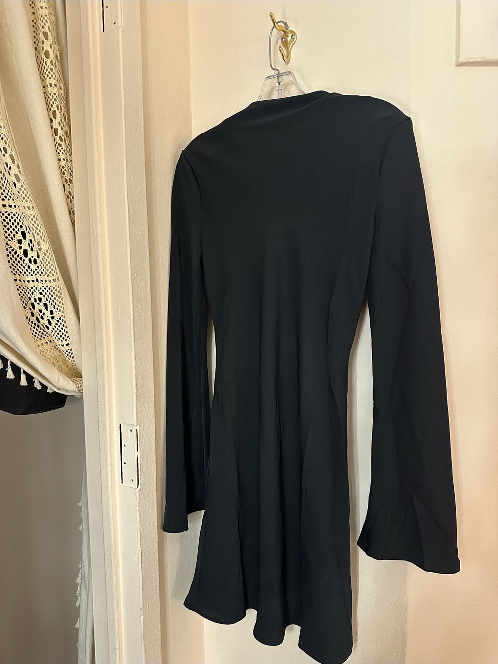 H&M Black Long-Sleeve Women’s Dress with Bow Detail